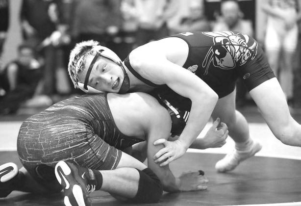 KHS SOPHOMORE Jaxon Sheppard works over an opponent during the Western Conference Tournament earlier this season. Sheppard was the 132-pound runner-up at last weekend’s Hub City Classic in Clinton. [KT&amp;FP Staff Photo]