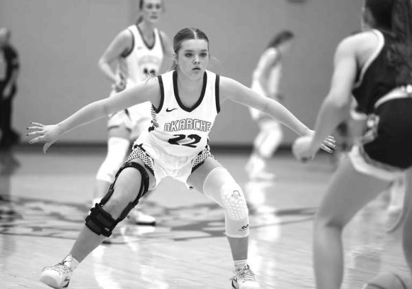 EMORY WEST made big plays on defense and offense down the stretch as Okarche got a come-from-behind win in its regional championship game on Saturday. [KT&amp;FP Staff Photo]