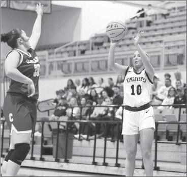 REESE ROOF releases one of her five made 3-pointers during her team’s playoff victory Tuesday night against Cleveland. [Photo by Russell Stitt/www.stitt.smugmug.com]