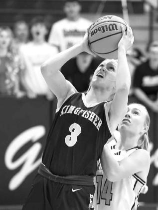 ABBIE MYERS recorded 23 points and 12 rebounds as KHS beat Casady 64-48 last Friday night. [Photo by Russell Stitt/ www.stitt.smugmug.com]