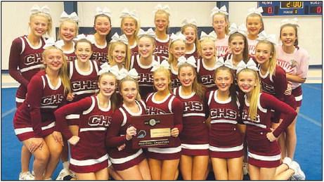 CASHION CHEER - Members of the squad that won the 2A regional championship last weekend include, from left: front row, Kylie Henson, Kaylee Gilliland, Reese Williams, Lauren Jenkins, Story Phenninger and Mackey Roper; middle row, Sadie Weaver, Chevy Euban 2 Teams with Same Dream