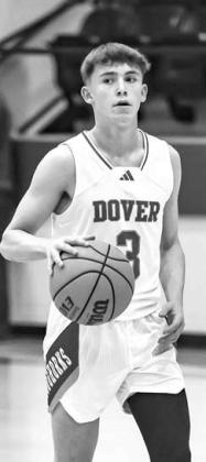 HIGH POINT – Jonah Pendergraft scored 17 points in Dover’s win at Garber. [Photo by Chris Simon/www. simon-sports-photos.smugmug. com]