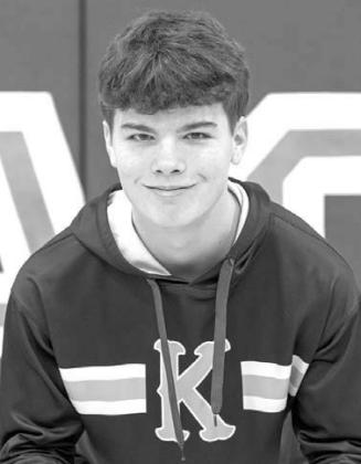 KINGFISHER WRESTLING’S four state qualifiers this year are, clockwise from top left: senior Brayden Kochenower at 144 pounds; junior Jaxon Sheppard at 138 pounds; freshman Kaden Willms at 120 pounds; and junior Chase Price at 150 pounds. [Photos by Anje