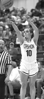 ALL-STATE PICKS - The Kingfisher County trio of (clockwise from above) Kaitin Taylor of Cashion, Rachel McDowell of Okarche and Jennifer Beebe of Kingfisher were recently named to their respective OGBCA All-State teams. [Top photos by Russell Stitt/www.st ALL-STATE OF MIND