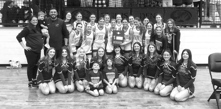 LADY WARRIORS – Okarche downed Red Oak on Saturday to claim an area consolation championship trophy and advance to the state tournament. [Photo provided]