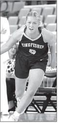 KINGFISHER GIRLS basketball’s Taylor Young (top left) was voted Coach of the Year and junior Mattie Slezickey (top right) the Defensive Player of the Year in the Western Athletic Conference. Reese Roof (bottom left) and Abbie Myers (bottom right) were f
