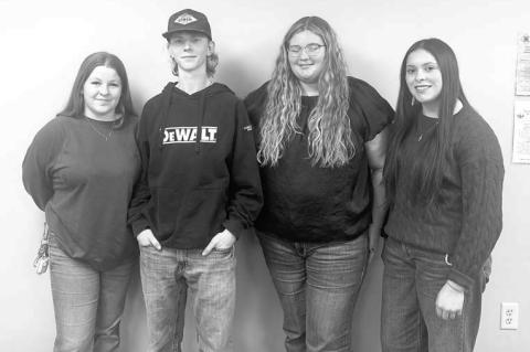 KHS SENIORS, from left, Katelynn Brady, Logan Boeckman, Livia Varnell and Ariana Alvarez were guests at a recent Rotary Club meeting. [KT&amp;FP Staff Photo]