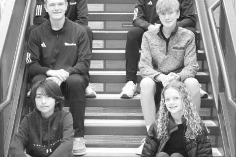 Okarche High School has announced the November 2024 Students of the Month. Honored were, from left: bottom row, Aldo Franco (eighth grade) and Kate Pinkerton (seventh); middle row, Grady Terrell (10th), Boston Kremeier (ninth); and top row, Parker Schiebe