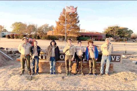 TROOP 196 Members who helped with a recent project at Center of Family Love include, from left, David Johnson, Jayden Atkins, Landon Eaton, Michael Johnson, Matthew Miller, Elijah Johnson and Brian Miller. Andrew Osborn also worked on the project, but is 