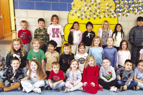 Gilmour Elementary School has announced its Good BEE-havior Students of the Week for the week ending Dec. 12. Those earning the honor were, from left: front row, Axleigh Jimenez, Benny Kiser, Brayleigh Tate, Milo Romero, Pepper Schoonover, Blair Culp, Wya