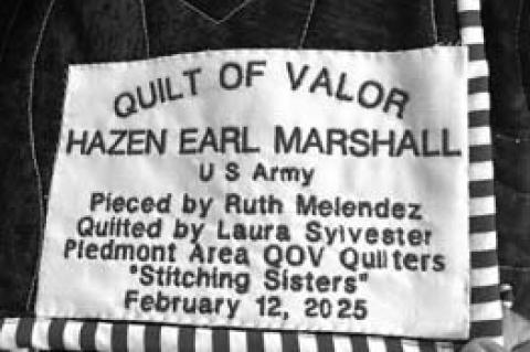 Hennessey vet Marshall presented Quilt of Valor