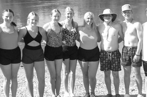 CASHION FFA officer team preparing to float the Illinois River at their annual retreat in July. [Photo provided by Cashion FFA Reporter Molly Mayes]