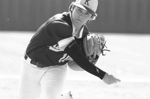 SOPHOMORE BRETT Calamateo delivers a pitch during the second inning of Thursday’s loss to Perkins-Tryon. The Jackets dropped their first games of The Shed Classic during the day. [KT&amp;FP Staff Photo]