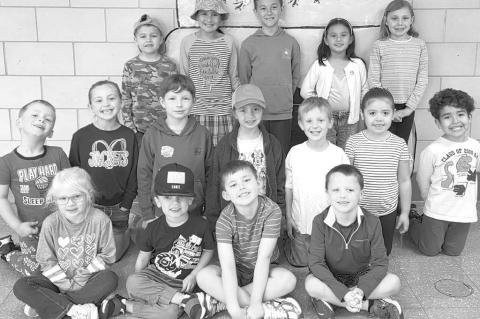 Gilmour Elementary School has announced its Good BEE-havior Students of the Week for the week ending March 6. Those earning the honor were, from left: front row, Jenna Buck, Jasper Fletcher, Lincoln Post and Easton Winans; middle row, Dylan Holt, Madeline