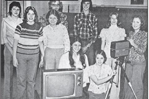 THE VIDEO TAPE MACHINE has been very helpful to the speech students at the Okarche High School. They can give their speech in front of the camera and then see it played back through the TV set. The old saying, “A picture is worth a thousand words” cer