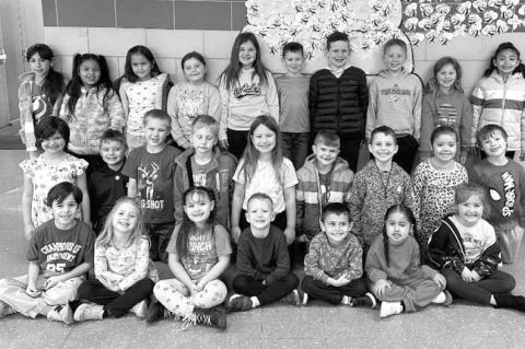 Gilmour Elementary School has announced its Good BEE-havior Students of the Week for the week ending Feb. 20. Those earning the honor were, from left: front row, Rip Richards, Blair Culp, Ainhoa Ortega, Nicholas Perkey, Myles Schmidt, Patience Soto Sanche