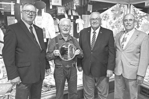 BEST BAKER – Don Robison, Kingfi sher, topped the senior division whole wheat breads category in the 2024 Best of Wheat Baking Contest held during the Oklahoma State Fair on Sept. 22. From left are Raymond Parrish, Oklahoma Wheat Commission vice chairman, Hunter; Robison; Don Schieber, OWC chairman, Ponca City; and David Gammill, OWC District 4 director, Chattanooga. [Photo provided]