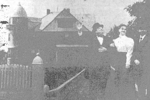 The Hon. Gov. A.J. Seay, left, (Jerry Copeland) and his sister (Reneé Mitchell) and nephew (Steve Sanders) prepare to greet visitors to his gracious mansion, Horizon Hill.