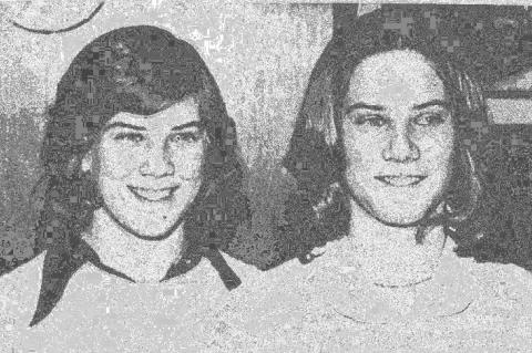 1976 – 50 Years Ago  KINGFISHER TEACHERS SEEING DOUBLE. The Causey Twins, junior students at Kingfisher High School, are the daughters of Mr. and Mrs. Floyd Causey. Kim is at the left and Karen at the right.