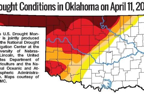 Drought Conditions in Oklahoma on April 11, 2023