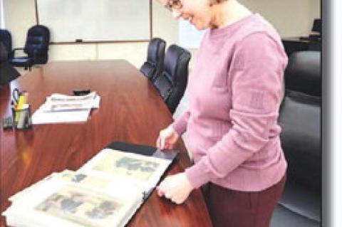 KINGFISHER POLICE Department will soon be saying goodbye to Tina Throne as the longtime secretary will be retiring soon. KPD officers joined Throne for a recent group photo above. Pictured are, from left: front row, Capt. Dustin Brodrick, Chief Travis Gra