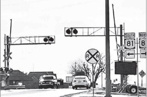Union Pacific Railroad has posted a sign near the intersection of U.S. Highway 81 and State Highway 51 in Hennessey. The railroad company will shut down the railroad crossing on S.H. 51 just west of that intersection for repairs on Friday, April 3. It is 