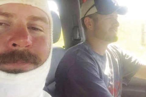 LOYAL FIREMEN Ty Gardner (front) and his brother Tracy Gardner are pictured above. Ty suffered a serious heart attack after fighting fires last week and Tracy has been updating the public on his recovery process. [Photo provided]