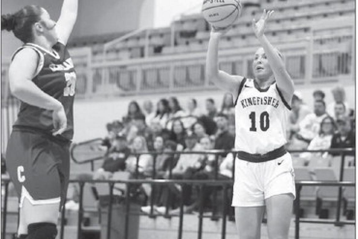 REESE ROOF releases one of her five made 3-pointers during her team’s playoff victory Tuesday night against Cleveland. [Photo by Russell Stitt/www.stitt.smugmug.com]