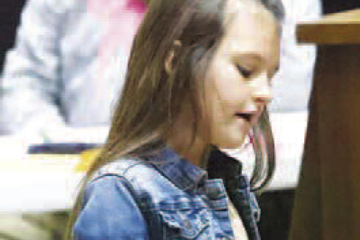 KEYED IN – Lilly Cansler of Lomega performs a selection on the piano during the Fine Arts Festival when she was a second grader in 2024. This year’s festival begins next week. [KT&amp;FP Staff Photo]