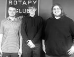 KINGFISHER HIGH School seniors, from left, Jet Klopfenstein, Carter Denton and Grant Maxwell were guests at a recent Rotary Club meeting. [KT&amp;FP Staff Photo]