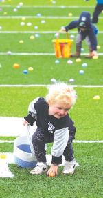 KINGFISHER’S FOOTBALL fi eld will once again be littered (temporarily) with Easter eggs this Saturday, but will be scooped up by youngsters in four different age groups. [KT&FP Staff Photo]