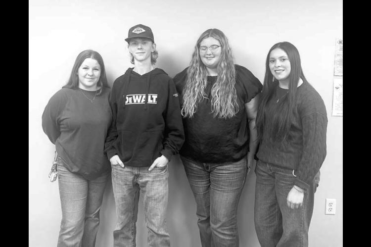 KHS SENIORS, from left, Katelynn Brady, Logan Boeckman, Livia Varnell and Ariana Alvarez were guests at a recent Rotary Club meeting. [KT&amp;FP Staff Photo]