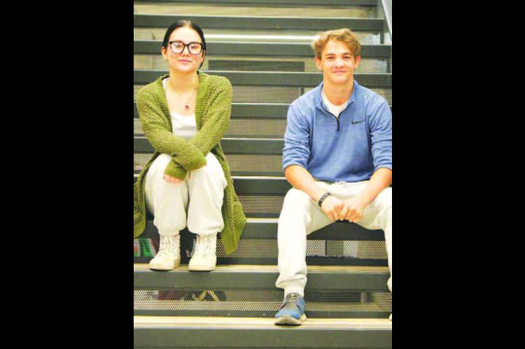 Okarche High School announced its November 2024 Lion and Lioness. Honorees were seniors Zoe Palmer and Wager Black [Photo by Jordyn Darst/OHS Yearbook staff]