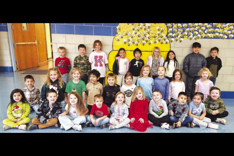 Gilmour Elementary School has announced its Good BEE-havior Students of the Week for the week ending Dec. 12. Those earning the honor were, from left: front row, Axleigh Jimenez, Benny Kiser, Brayleigh Tate, Milo Romero, Pepper Schoonover, Blair Culp, Wya