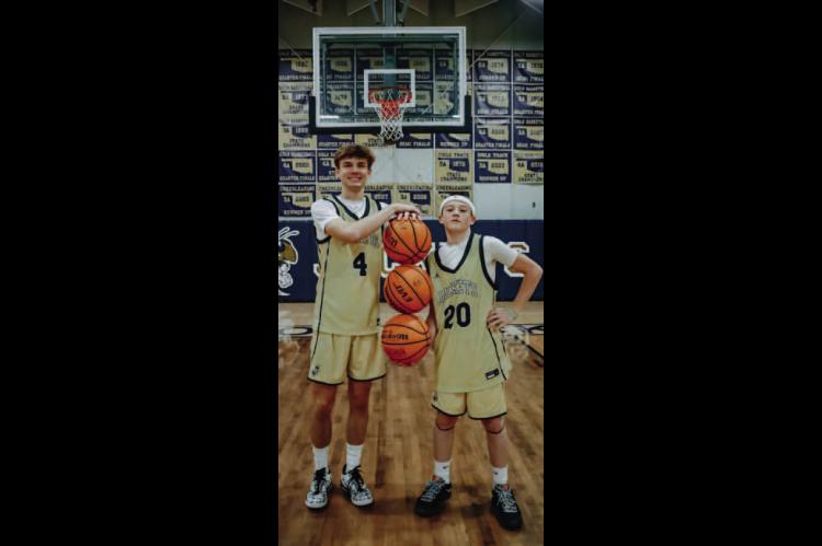 KINGFISHER basketball players Cash Laird (4) and Jagger Braun (20) and the rest of the Jackets and Lady Jackets begin the Class 4A playoffs this weekend in Clinton. Be sure to check out Section B which has player profiles, coaches and more.