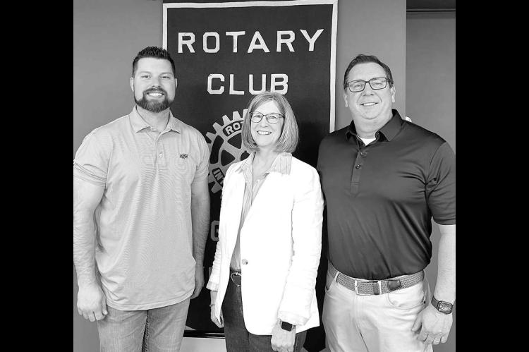 KEF BOARD members, from left, Zac Kannady, Kathy Kadavy and David Blair were guest speakers last week at the Kingfisher Rotary Club. [KT&amp;FP Staff Photo]