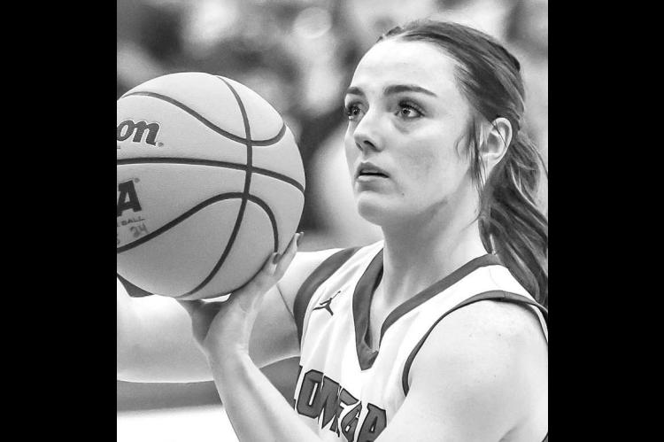 PAIGE WHEELER scored 10 points during the Lomega girls’ 89-17 victory against DCLA last Friday night. [Photo by Chris Simon/www.simon-sports-photos.smugmug.com]