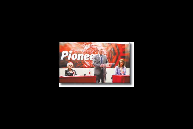 PIONEER GM Blake Callaham addresses the crowd during Tuesday’s annual meeting of the cooperative. [Photo provided]