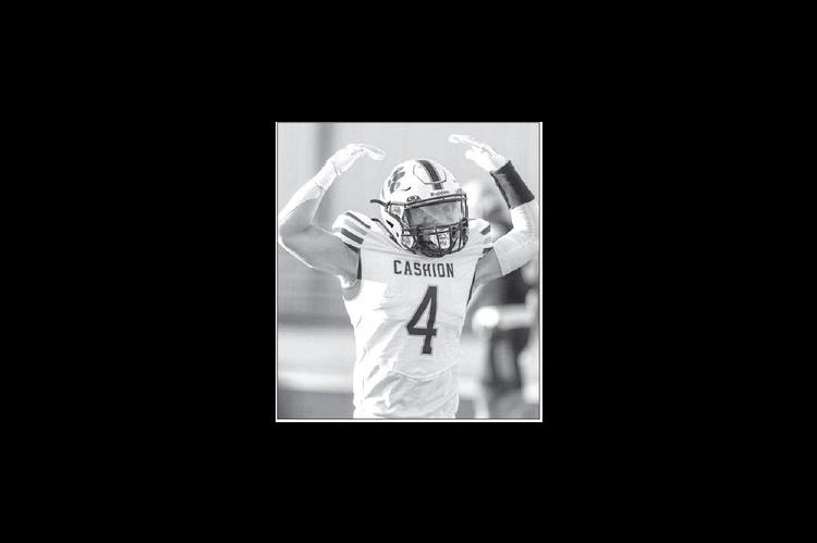 HANK BROWN scored two rushing touchdowns and had a pivotal fourth-down conversion to help lead Cashion to a 21-14 win at Alva on Thursday. [Photo by Brad Stone/www.bestone. shootproof.com]