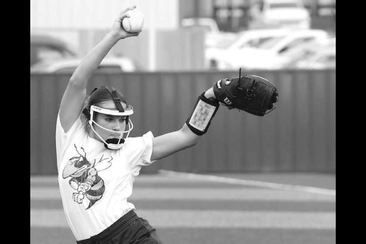 KENNEDY STEWART delivers a pitch in a game earlier this season. The freshman threw a one-hitter last Friday as KHS held off Clinton 1-0 in a District 4A-3 game. [KT&amp;FP Staff Photo]