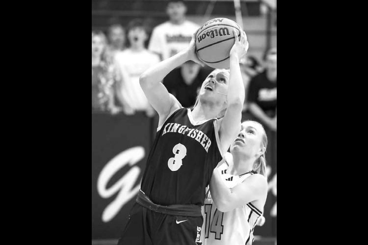ABBIE MYERS recorded 23 points and 12 rebounds as KHS beat Casady 64-48 last Friday night. [Photo by Russell Stitt/ www.stitt.smugmug.com]