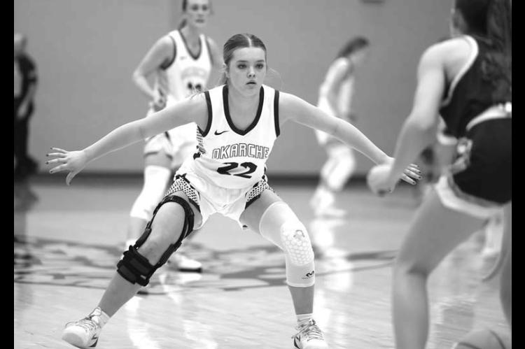 EMORY WEST made big plays on defense and offense down the stretch as Okarche got a come-from-behind win in its regional championship game on Saturday. [KT&amp;FP Staff Photo]