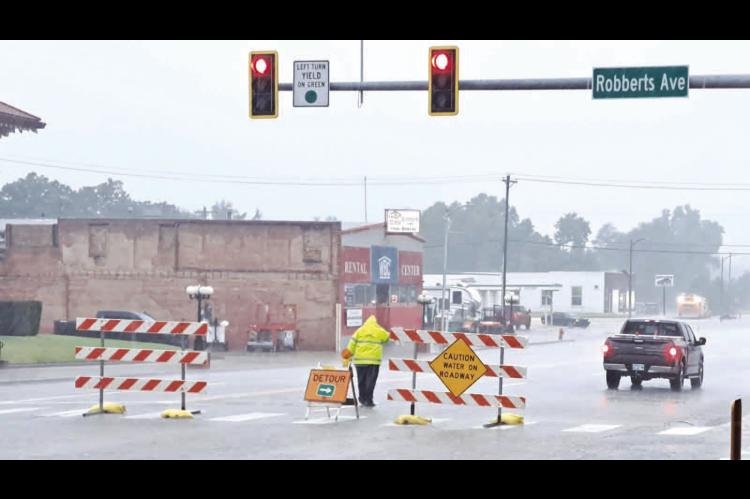 TEMPORARY PROBLEM – Much-needed (and much-forecasted) rains found their way to Kingfisher County on Friday morning. The expected weather event prompted two county schools to play their Week 8 football games on Thursday (see Page 2). When the first round
