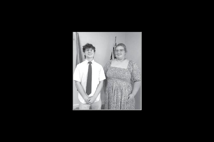 KHS SENIORS Ethan McLean (left) and Livia Varnell were named the May Junior Lions. The two attended a pair of recent meetings of the local civic group. [KT&amp;FP Staff Photo]
