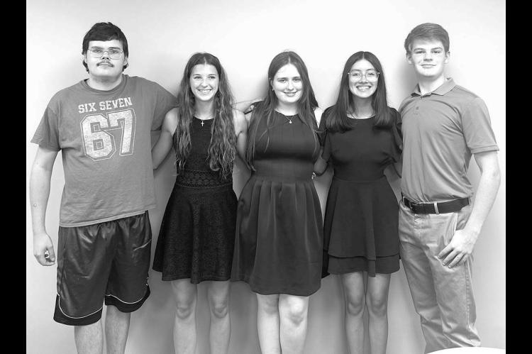 KHS SENIORS attending a recent meeting of the Kingfisher Rotary Club were, from left, Devan Morse, Sofia Dudzinski, Briley Parker, Emma Gonzalez and Davis Sanders. [KT&amp;FP Staff Photo]