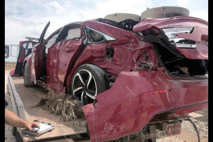 Hennessey train, car collide; driver escapes serious injury