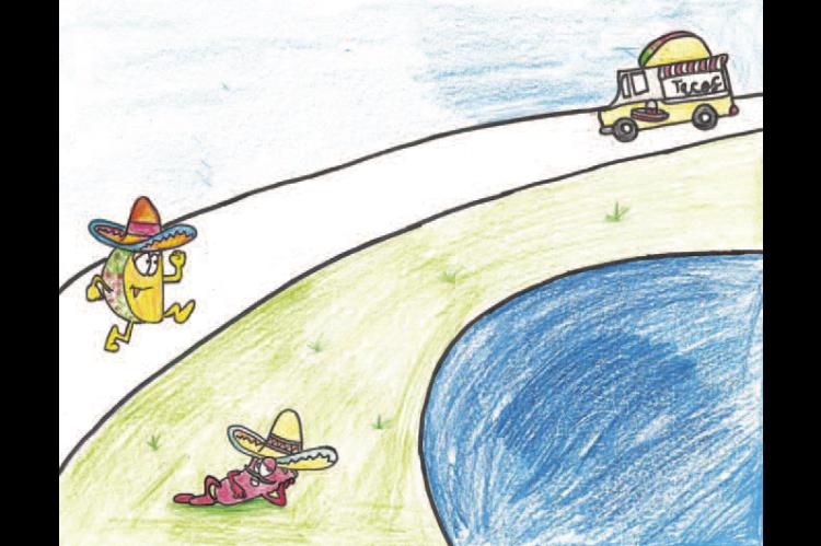 RUNNING TACO – This drawing by Melissa De La Torre of Kingfisher was used in the Kingfisher Trails grant application for its TACO-23 Project. That application was eventually approved and Kingfisher Trails is currently accepting bids on the project that 