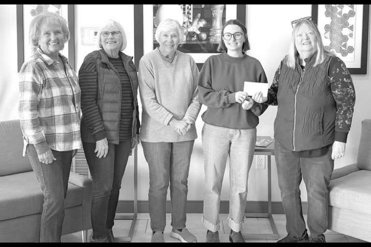 KHS ALUM Grace Anne Sinclair was recently announced as the most recent winner of a KCREA scholarship. Pictured at the presentation are, from left: Cathy Howard, scholarship chairman; Dana Golbek, treasurer; Debby Jorgenson, vice president; Sinclair; and Deborah Maehs, president. [Photo provided]