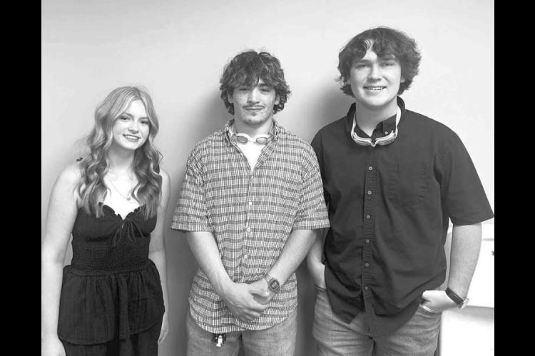 KHS SENIORS who were guests at a recent Kingfisher Rotary Club meeting were, from left: Sydnie Toepfer, Abraham Prieto and David Owens. [KT&amp;FP Staff Photo]