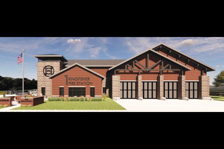 FUTURE HOME – Pictured is a rendering of the new Kingfisher Fire Department, which got a big boost last week when voters approved the extension of a sales tax to help fund its construction. Plans for the fire department were prepared by BRW Architects. 